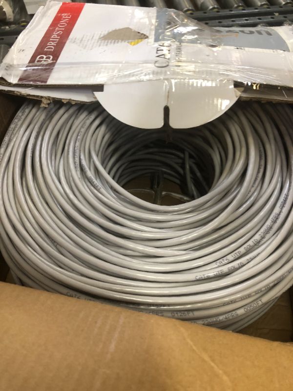 Photo 1 of Dripstone CAT6 Ethernet Cable 1000ft Bulk Network LAN Wire 23AWG Solid UTP 550MHz High-Speed Internet Cable Gaming, Streaming, Office, Home Use, Pull Box, Cat6 Bulk, Stable Connectivity - Gray