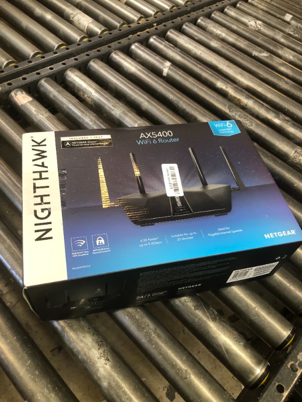 Photo 1 of NETGEAR Nighthawk 6-Stream Dual-Band WiFi 6 Router (RAX54S) – Security Features, AX5400 Wireless Speed, Up to 5.4 Gbps, Covers up to 2,500 sq. ft., 25 Devices - 1-Year Armor Subscription Included