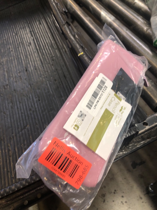 Photo 1 of Mr. Pen- Silicone Pencil Case Pouch, Dusty Pink, Aesthetic Triangular Design, Multipurpose, Aesthetic Pencil Case Small, Silicone Makeup Bag