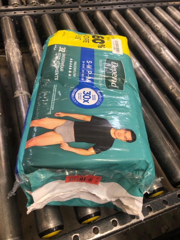 Photo 1 of Depend Fresh Protection Adult Incontinence Underwear for Men, Disposable, Maximum, Small/Medium, Grey, 32 Count, Packaging May Vary