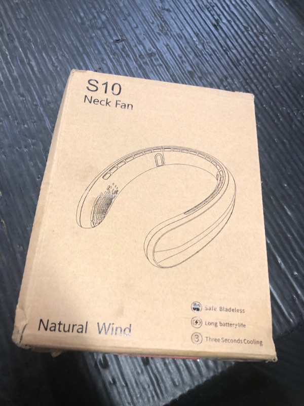 Photo 1 of Neck Fan, Portable Fan around Neck, 5200mAh Battery Operated Wearable Personal Fan with USB Rechargeable, 3 Wind Speed,Ultra Quiet, Bladeless,Headphone Design for Travel, Men Women
