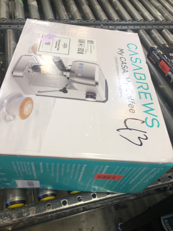 Photo 1 of CASABREWS 3700 Essential Espresso Machine 20 Bar, Stainless Steel Cappuccino & Latte Machine with Steam Frother for Home, 43.9oz Water Tank, Silver