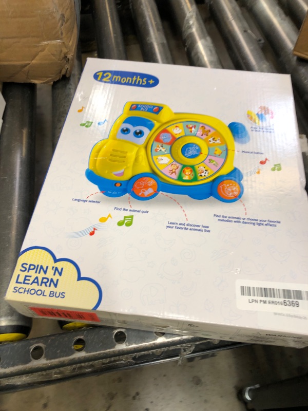 Photo 1 of BACCOW English Spanish Bilingual Learning Baby Toys 6 12 18 Months, Musical Educational Toys for Toddler 1-3, Spin Interactive School Bus Toys 1+ Year Old Boys Girls Kids Birthday