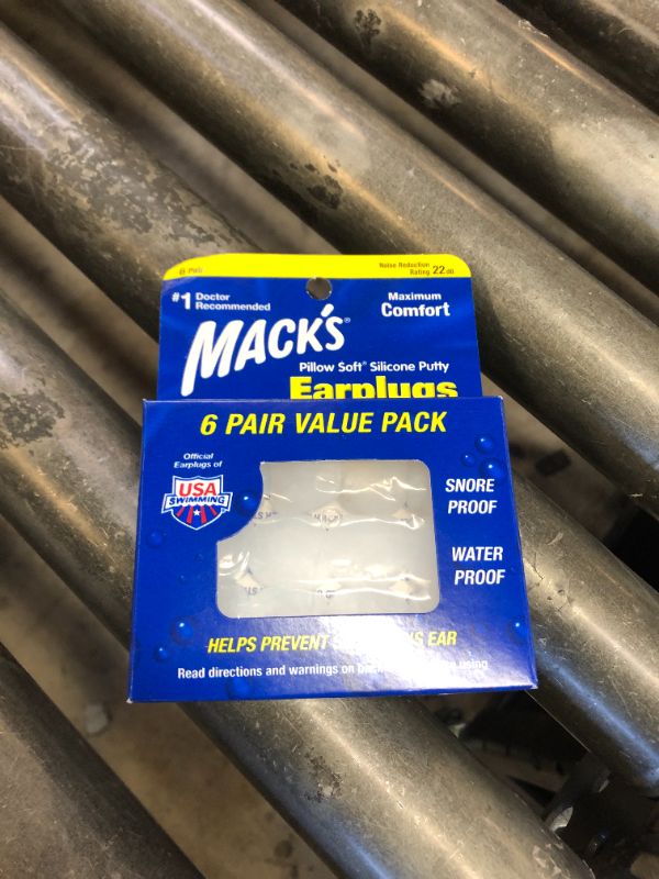 Photo 1 of Mack's Pillow Soft Silicone Earplugs - 6 Pair, Value Pack – The Original Moldable Silicone Putty Ear Plugs for Sleeping, Snoring, Swimming, Travel, Concerts and Studying | Made in USA