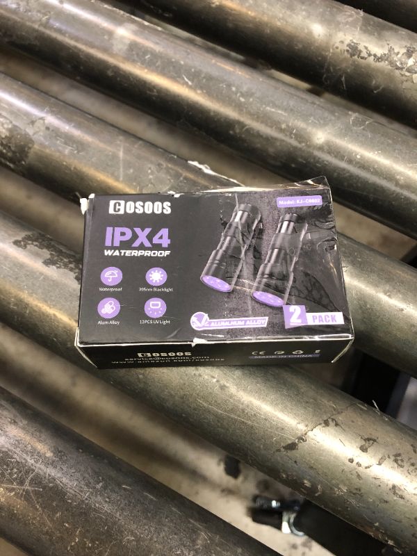 Photo 1 of COSOOS 2 Pack UV Flashlight, 12 LED Handheld Blacklight Flashlight 395nm Mini Light Torch Detector for Dog Pet Urine Stains, Bed Bugs and Scorpions. (Batteries not Included)