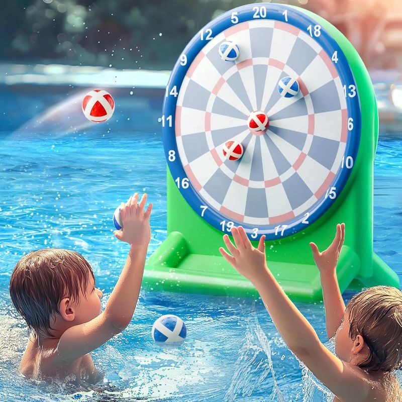 Photo 1 of iPlay, iLearn Pool Wave Kids Fun Pool Toys, Inflatable Dart Board Water Game, Swimming Pool Floats, Beach Yard Outdoor Play, Cool Summer Party Gift for 6 7 8 9 10 12 Year Old Boy Girl Teen Adult-Green