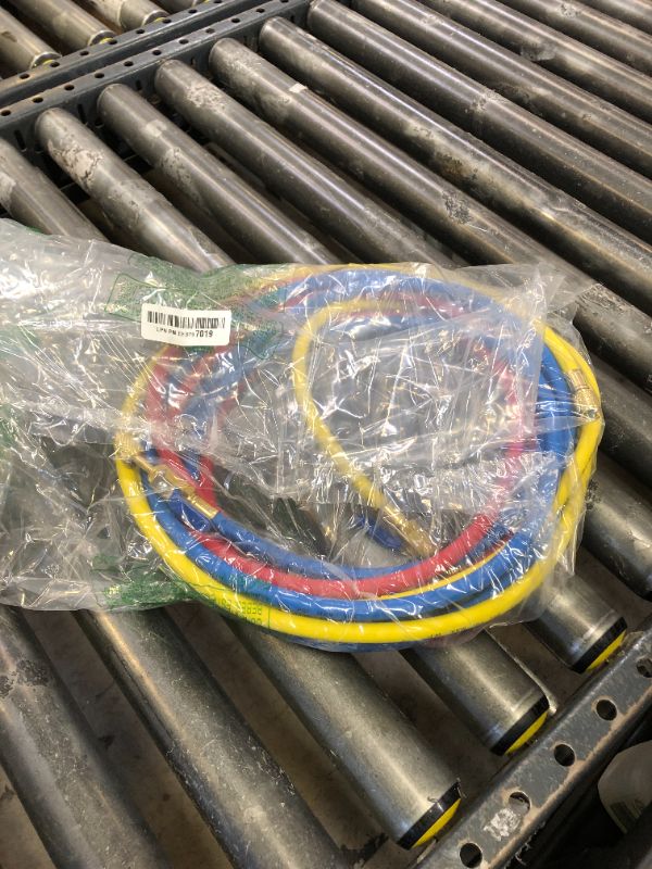 Photo 1 of Upgraded 29988 Plus II 1/4” HVAC Hose, 8FT(96”), Compact Ball Valve Refrigerant Hose, Standard 1/4” Flare Fittings for Common Refrigerants Such as R410a R134a R22, Red/Yellow/Blue (Pack of 3)