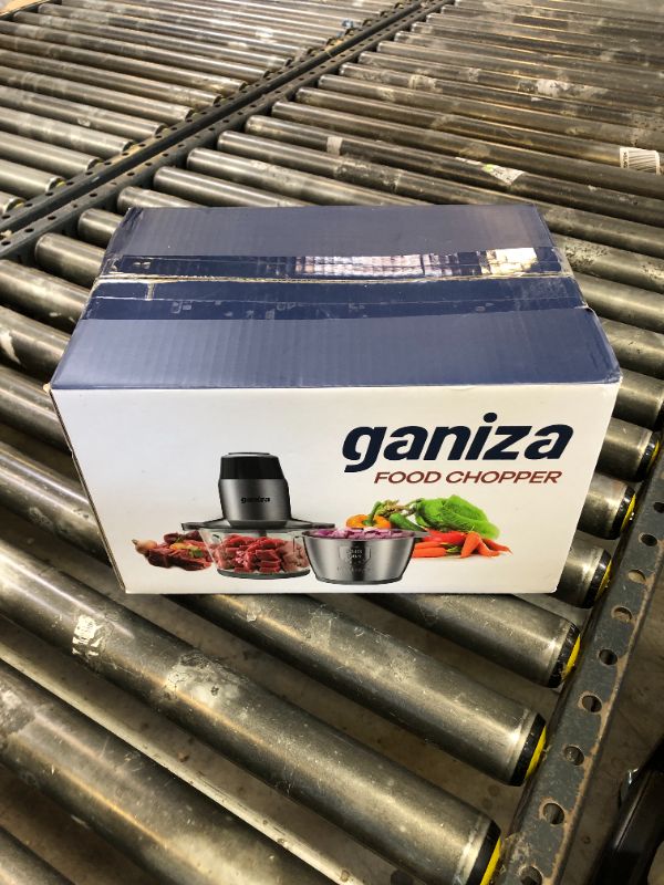 Photo 1 of GANIZA Food Processors, Electric Food Chopper with Meat Grinder & Vegetable Chopper - 2 Bowls (8 Cup+8 Cup) with Powerful 450W Copper Motor - Includes 2 Sets of Bi-Level Blades for Fruits/Meat/Nuts