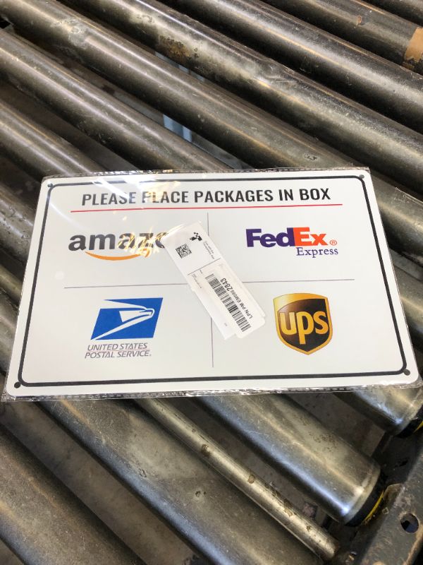 Photo 1 of Bestylez Please Place Packages in Box Delivery Sign for Outdoor Use 12 x 8 Inch (025)