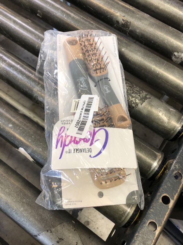 Photo 1 of Goody Detangle It Vented Hair Brush, Quick Drying Detangler Brush with Flexible Bristle, Use as a Detangling Brush or Styling Brush to Tackle Tangles, Knots & Frizz, All Hair Types, Brown/Grey - 2 Ct