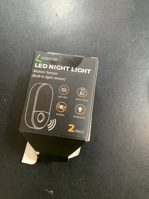 Photo 1 of L LOHAS LED Motion Sensor Night Light, 2Pack, Motion Activated Night Light, Night Lights Plug into Wall Motion Sensor, 3000K Warm White, Adjustable Brightness 30/60LM, for Kids Adults Bathroom Bedroom