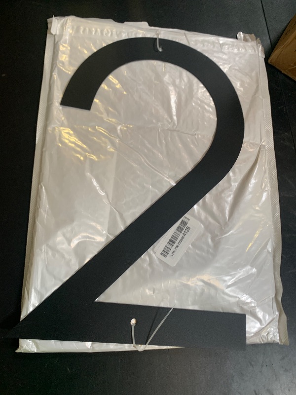 Photo 1 of 16 Inch Modern House Numbers for Outside,Large Black Metal House Numbers,House Address Numbers for House Address Apartments Wall Door Hotel Garage Gate with Nail Kit Number 2
