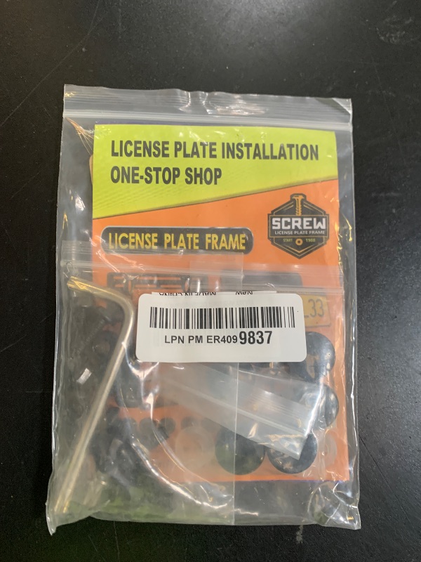 Photo 1 of BGGTMO Black License Plate Screws- Stainless Steel Car Tag Plate Mounting Hardware, Rustproof Anti-Theft Security Mechanical Bolts Fit Front & Rear, with Matte Black Caps Covers, Nuts Fasteners