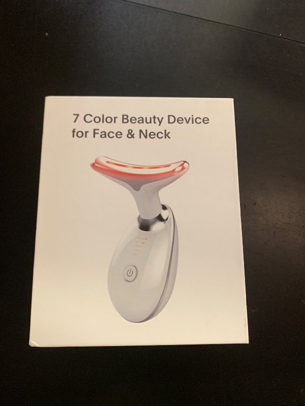 Photo 1 of Fastaid Red-Light-Therapy-for-Face and Neck, Red Light Therapy Wand, 7 Color Led Face Neck Massager for Skin Care, White