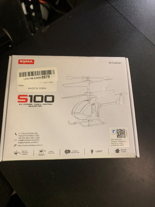 Photo 1 of SYMA S100 Mini RC Helicopter with Gyro Stabilizer, Altitude Hold, 3.5 Channel, 5-7 Min Flight Time, Remote Control Helicopter Toy for Boys and Girls