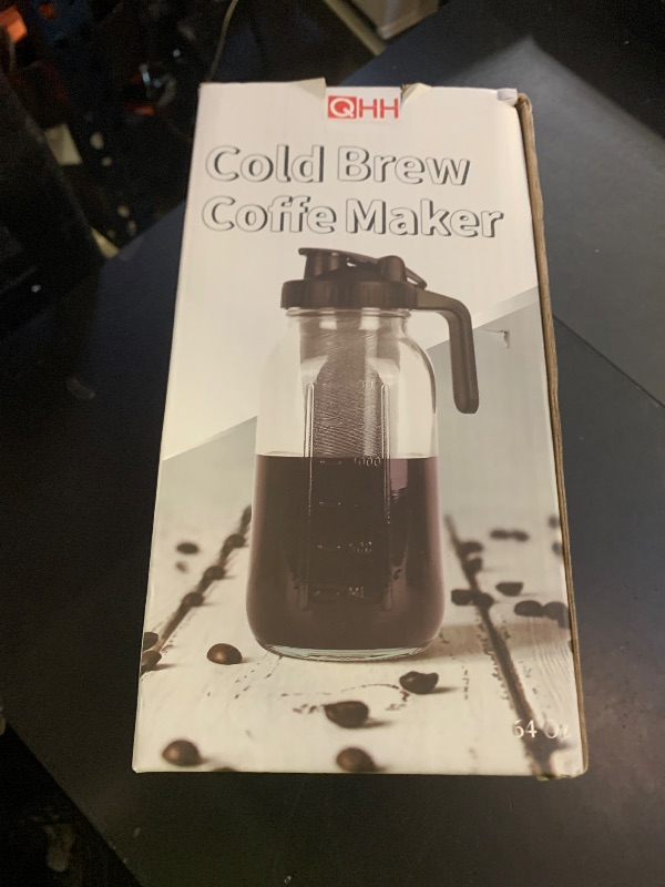 Photo 1 of Cold Brew Coffee Maker,64 oz Mason Jar Pitcher with Stainless Steel Filter, Pour Spout Handle Lid, Heavy Duty Glass Airtight & Leak-Proof Pitcher for iced coffee Tea Lemonade