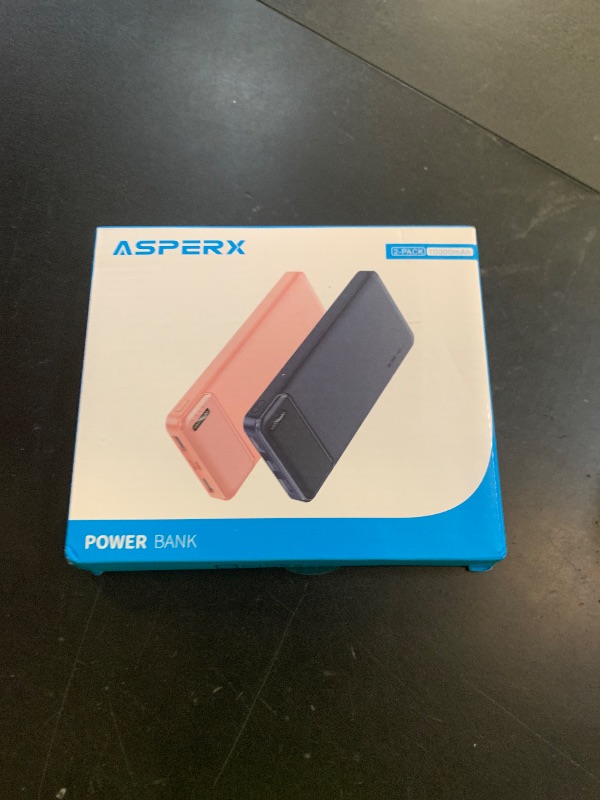 Photo 1 of AsperX 2-Pack 10000mAh USB C Output Portable Charger Power Bank Fast Charging, Portable Battery Bank External Battery Pack for iPhone, Samsung, Google LG and Heated Vest