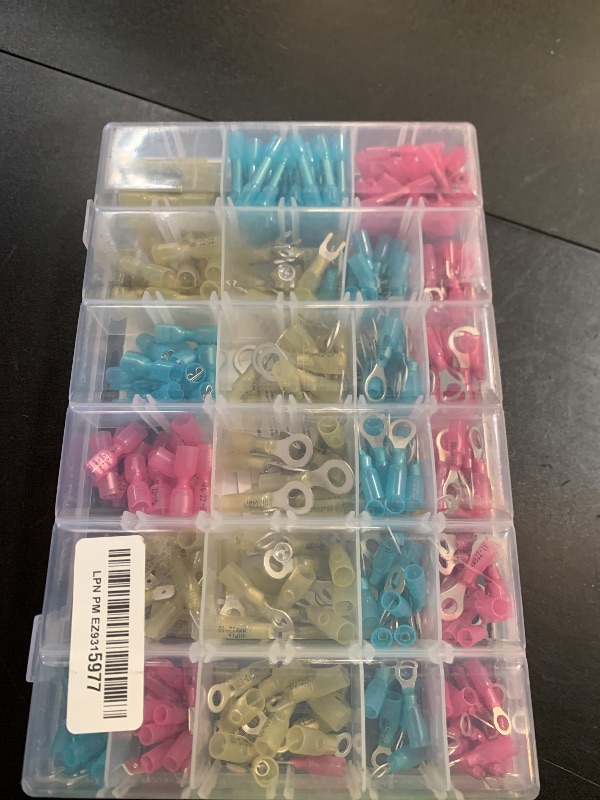 Photo 1 of haisstronica 520PCS Marine Grade Heat Shrink Wire Connectors-Electrical Connectors Kit of Tinned Red Copper,16-14 22-16 12-10 Gauge Crimp Insulated Ring Fork Spade Butt Splices(3Colors/24Size)