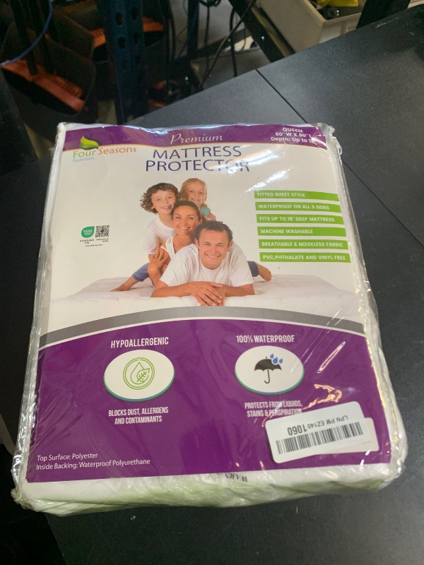 Photo 1 of Queen Size Waterproof Mattress Protector - Fitted Sheet Mattress Cover with Deep Pockets - Hypoallergenic, Breathable, Water Proof, Noiseless, Vinyl Free