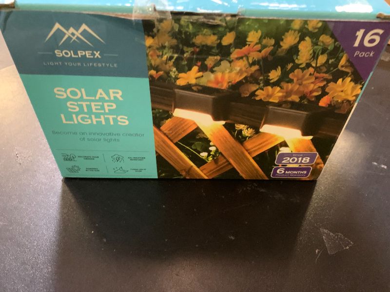 Photo 1 of SOLPEX Solar Deck Lights Outdoor 16 Pack, Solar Step Lights Waterproof Led Solar lights for Outdoor Stairs, Step , Fence, Yard, Patio, and Pathway(Warm White)