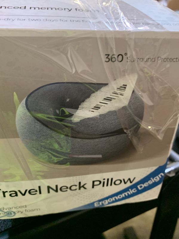 Photo 1 of Purroch Advanced Memory Foam Neck Travel Pillow, Neck Pillow Airplane with Eye Mask & Ear Plugs, Designed for The Comfort of Travel & Office, Travel Pillow for Plane, Car, Home, Work, Dark Grey