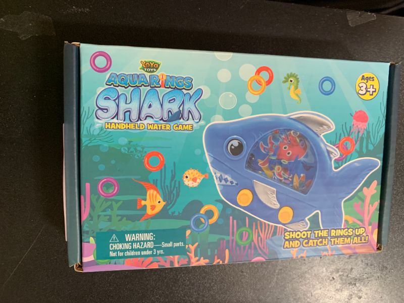 Photo 1 of YoYa Toys Aqua Rings Shark Handheld Game for Kids - Retro & Nostalgic Car Activity - Portable Travel Game - Great Shark Gift & Party Favors
