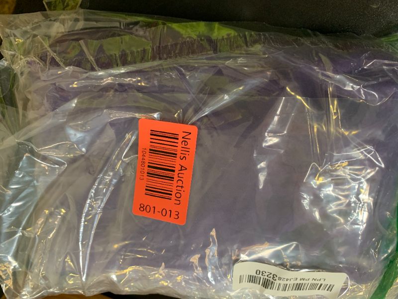 Photo 1 of Partisky Purple Polyester Table Skirt for Rectangle Tables 6ft, Wrinkle Resistant Pleated Ruffle Table Cloth for Banquet Wedding Trade Baby Shower Display Gift Dining Table