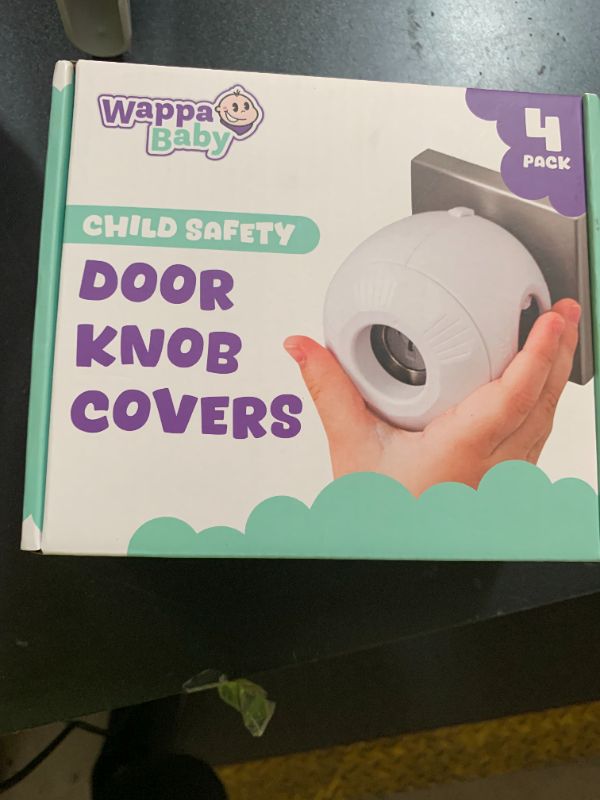 Photo 1 of Child Safety Door Knob Cover (4 Pack) Hard-to-Remove Dual-Lock Door Handle Covers for Kids - Reusable Baby Proof Door Knob Locks - Installs Easily, No Tools Needed (White)