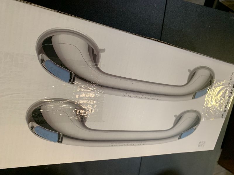 Photo 1 of Shower Handle 16 inch Shower Grab Bar for Seniors and Elderly Strong Suction Cup Grab Bars for Bathroom and Showers Bathtub Grab Bar Waterproof No Drilling Safety Assist Handle (silver-2pack, 16Inch)