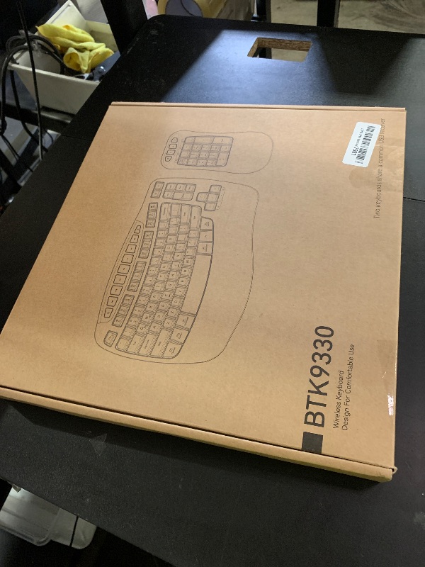 Photo 1 of MEETION Ergonomic Wireless Keyboard with Separate Numeric Keypad, Wave Flexible 2-in-1 Setup for Multi-Device, 2.4G/Bluetooth Split Design with Wrist Rest for Accountants/Data Entry/Left-Handed User