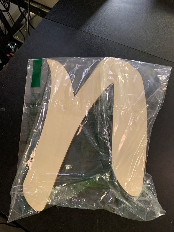Photo 1 of 12 Inch Unfinished Wooden Letters Large Blank Paintable Unfinished Wooden Letters for Room Wall Decor Home Garden Door DIY Crafts Sign Supplies - Letter N