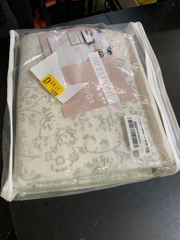 Photo 1 of Boho Font Door Mat for Indoor Entrance Washable Non Slip Vintage Floral Aesthetic 3x5 Area Rugs for Entryway Entry,Sage Green