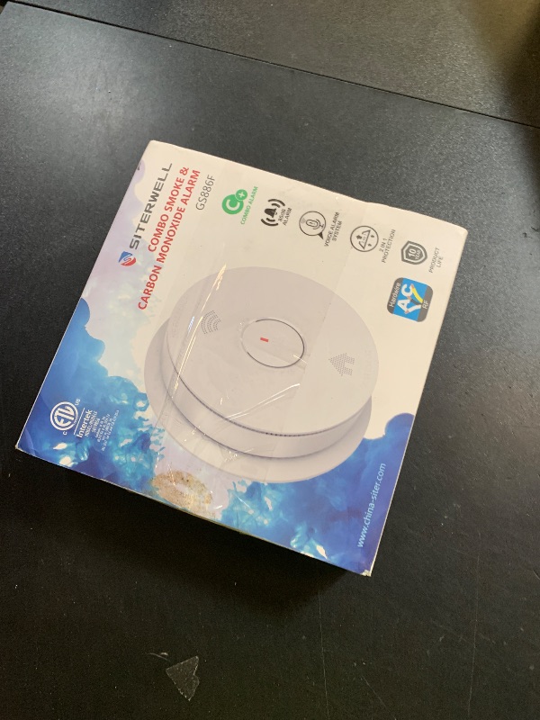 Photo 1 of SITERWELL Hardwired Interconnected Smoke Detector Carbon Monoxide Detector Combo with 2 AA Batteries Back Up, 2 in 1 Smoke and CO Detector with Voice Alert, Smoke and CO Alarm with Self-Check, 1 Pack