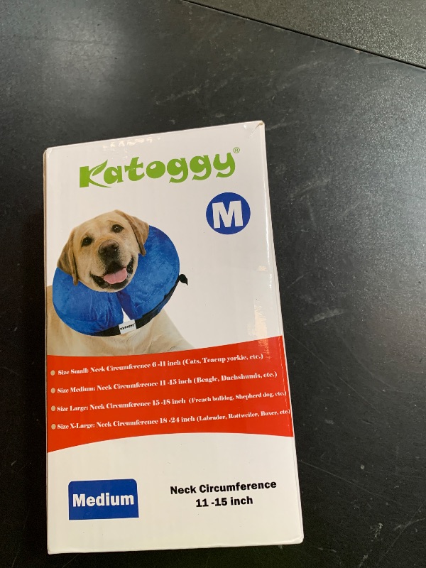 Photo 1 of Katoggy Inflatable Dog Collar, Soft Dog Cone for Dogs After Surgery, Adjustable Blow up Donut E-Collars for Small Medium Large Dogs and Cats
