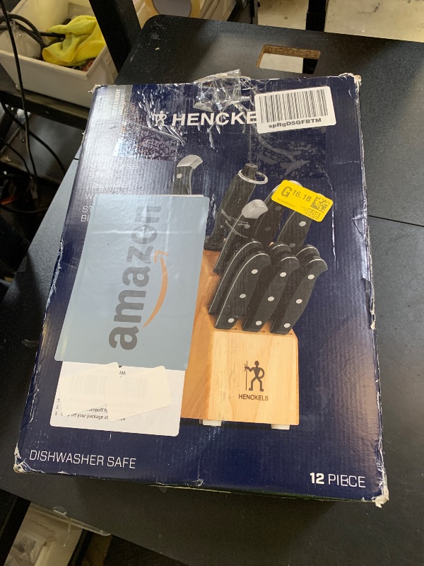Photo 1 of HENCKELS Premium Quality 12-Piece Statement Knife Set with Block, Razor-Sharp, German Engineered Informed by over 100 Years of Masterful Knife Making, Lightweight and Strong, Dishwasher Safe