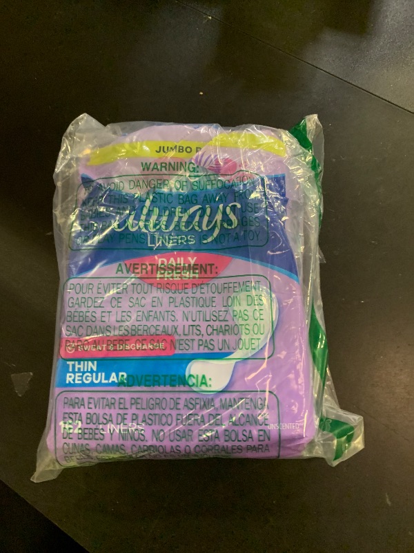 Photo 1 of Always Daily Fresh Thin Liners, Regular Absorbency, Unscented Panty Liners, 162 Count