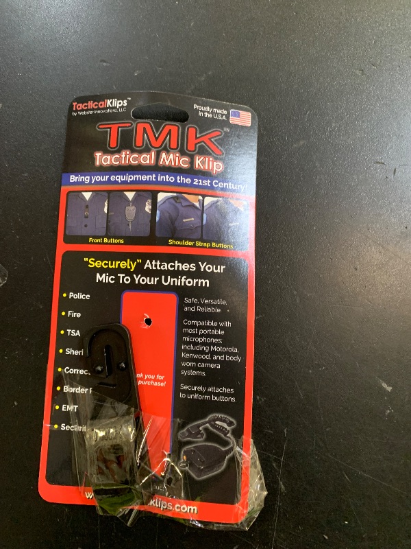 Photo 1 of TMK - Tactical Mic Klip | Two-Way Radio Microphone Clip for First Responder Uniforms (1 Pack)