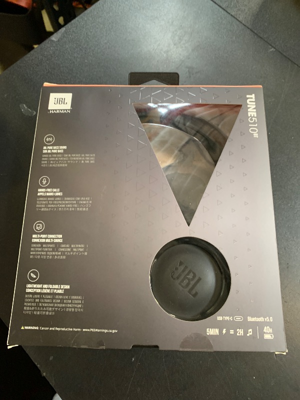 Photo 1 of JBL Tune 510BT - Bluetooth headphones with up to 40 hours battery, microphone for call, foldable and comfortable, Android and iOs compatible (Black)