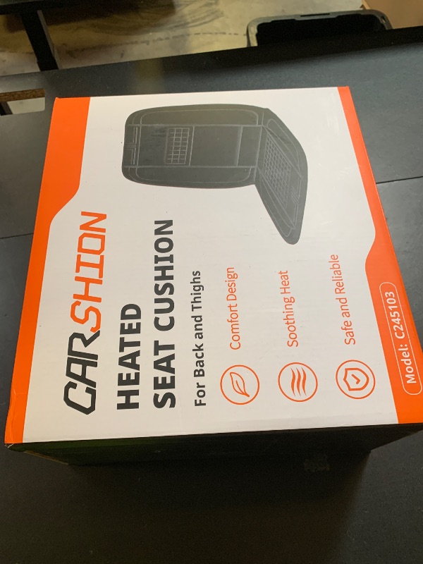Photo 1 of CARSHION Heated Seat Cover 22“ Wide with Fast Heat Large Size Warmer for Winter to Promote Blood Circulation Relieve Fatigue