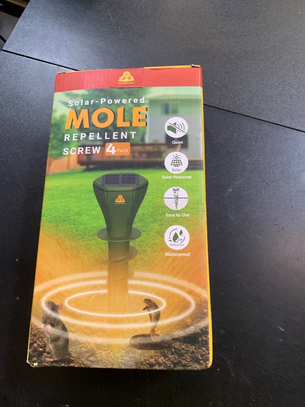 Photo 1 of 4 Pack Solar Powered Mole Repellent for Lawns, Waterproof Gopher Vole Repellent Ultrasonic Pest Control Outdoor Get Rid of Snake Voles Ground Squirrels in Garden, Yard, Lawn