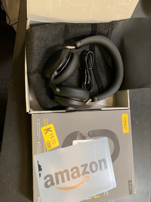Photo 1 of Jabra Evolve2 75 PC Wireless Headset with 8-Microphone Technology - Dual Foam Stereo Headphones with Adjustable Advanced Active Noise Cancelling, USB-C Bluetooth Adapter and UC Compatibility - Black