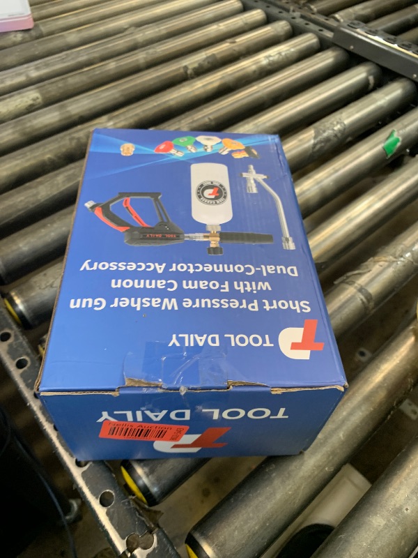 Photo 1 of Tool Daily Short Pressure Washer Gun with Foam Cannon, Dual Connector Accessory, 1/4 Inch Quick Connect, 5 Spray Nozzle Tips, 1 Liter