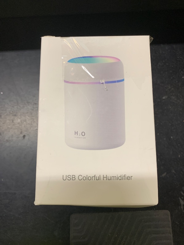 Photo 1 of Portable Mini Humidifier, Colorful, Cool Mist, USB Powered. Perfect for Bedroom, Office & Car (300ml, Pink)
