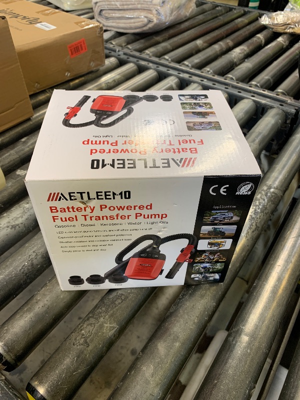 Photo 1 of AETLEEMO Automatic Fuel Transfer Pump with Auto-Stop Sensor(2.4 GPM), Flexible Intake Hose Fits Most Irregular Gas Cans for Gasoline Diesel Kerosene & More