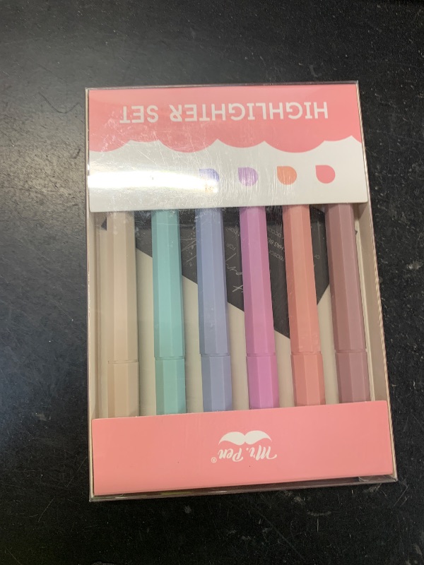 Photo 1 of Mr. Pen- Aesthetic Cute Pastel Highlighters Set, 8 pcs, Chisel Tip, Candy Colors, No Bleed Bible Assorted Colors