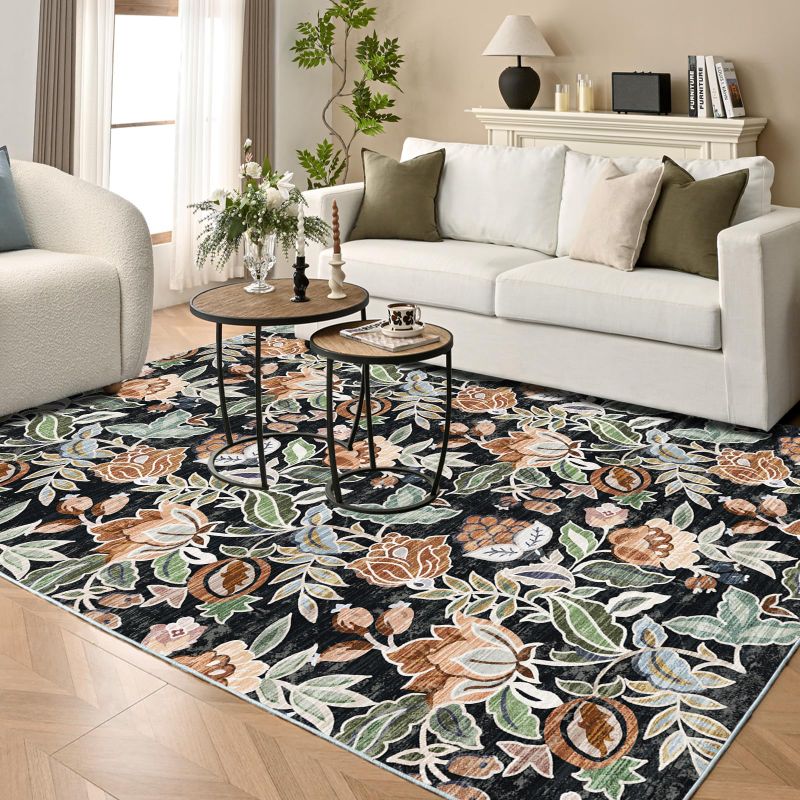 Photo 1 of Area Rugs 8x10 Living Room: Washable Rug Modern Abstract Large Rugs Soft Non Slip Neutral Rug Stain Resistant Indoor Carpet for Bedroom Kitchen Dining Room Table Nursery Home Office Rugs(Beige,8'x10')