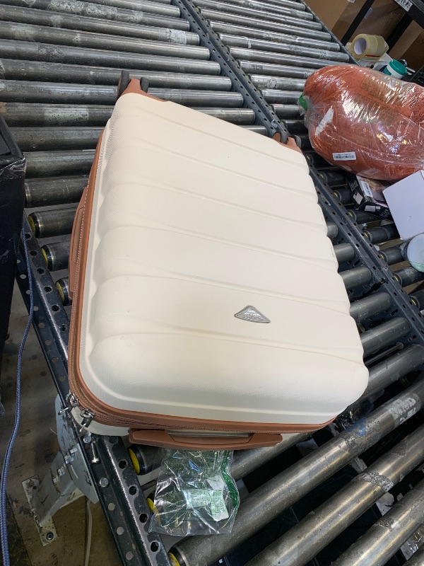 Photo 1 of Flight Knight Expandable Carry On Suitcase Hardside TSA Lock USB C Silent Double Spinner Wheels Maximum Overhead Carry-On Bag For Virgin & South West Approved Airlines( 24x16x10" ,Cream/Tan )