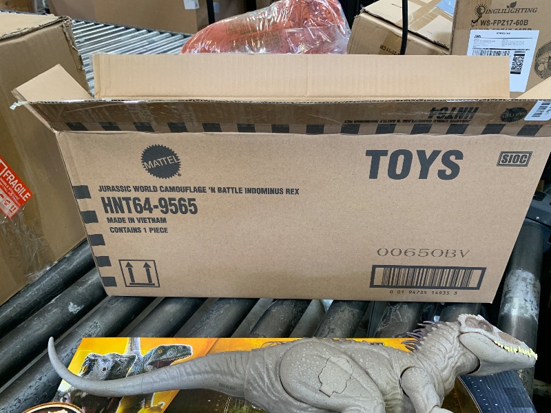 Photo 1 of Mattel Jurassic World Indominus Rex Dinosaur Toy with Lights, Sounds & Motion, Camouflage 'n Battle I-Rex, 21 Inches Long with Digital Play