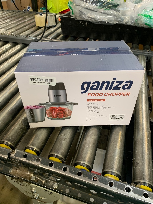 Photo 1 of GANIZA Food Processors, Electric Food Chopper with Meat Grinder & Vegetable Chopper - 2 Bowls (8 Cup+8 Cup) with Powerful 450W Copper Motor - Includes 2 Sets of Bi-Level Blades for Fruits/Meat/Nuts