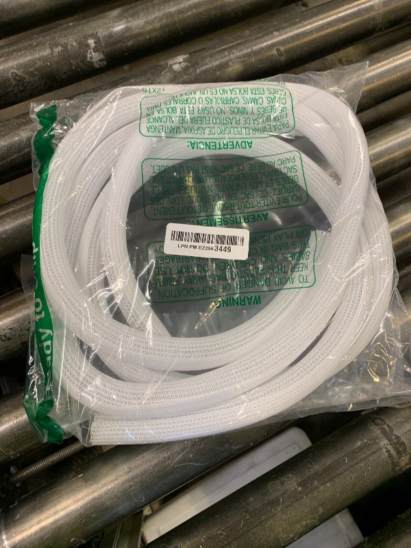 Photo 1 of AGPTEK White Cable Sleeve Cover, 2 Pack 5ft - 1.2 inch Desk Cord Organizer Cable Hider, Home Office Wire Management Computer TV Wire Loom Tubing, Pet Proof Cord Protector, from Cat Dog Chewing, White